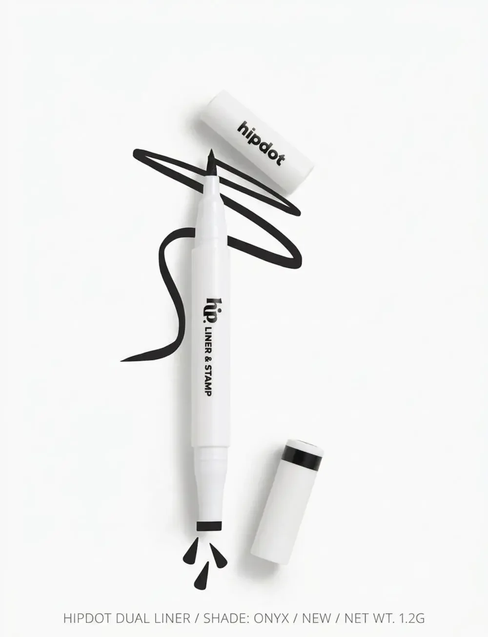 Hipdot Liner & Stamp Eyeliner Jet Black Dual End Waterproof New In Box